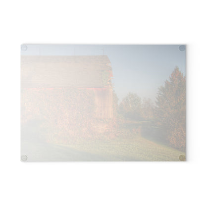 U R There Photography Bearanger Road Red Rustic Farmhouse Tempered-Glass Cutting Board