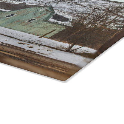 U R There Photography Hunters Creek Meadow Green Rustic Farmhouse Tempered-Glass Cutting Board