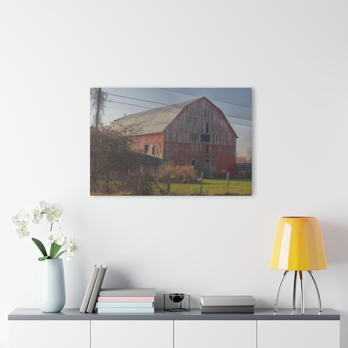 U R There Photography Dodge Road Red I Rustic Farmhouse Acrylic Wall Print