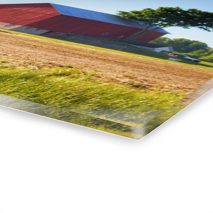 U R There Photography Morris Road Red Rustic Farmhouse Acrylic Wall Print