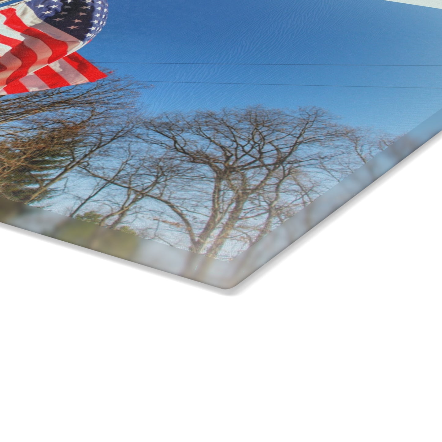 U R There Photography Our Grand Old Flag Rustic Farmhouse Tempered-Glass Cutting Board