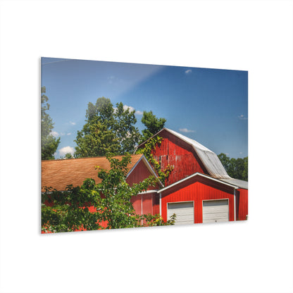 U R There Photography McKeen Lake Road Reds I Rustic Farmhouse Acrylic Wall Print