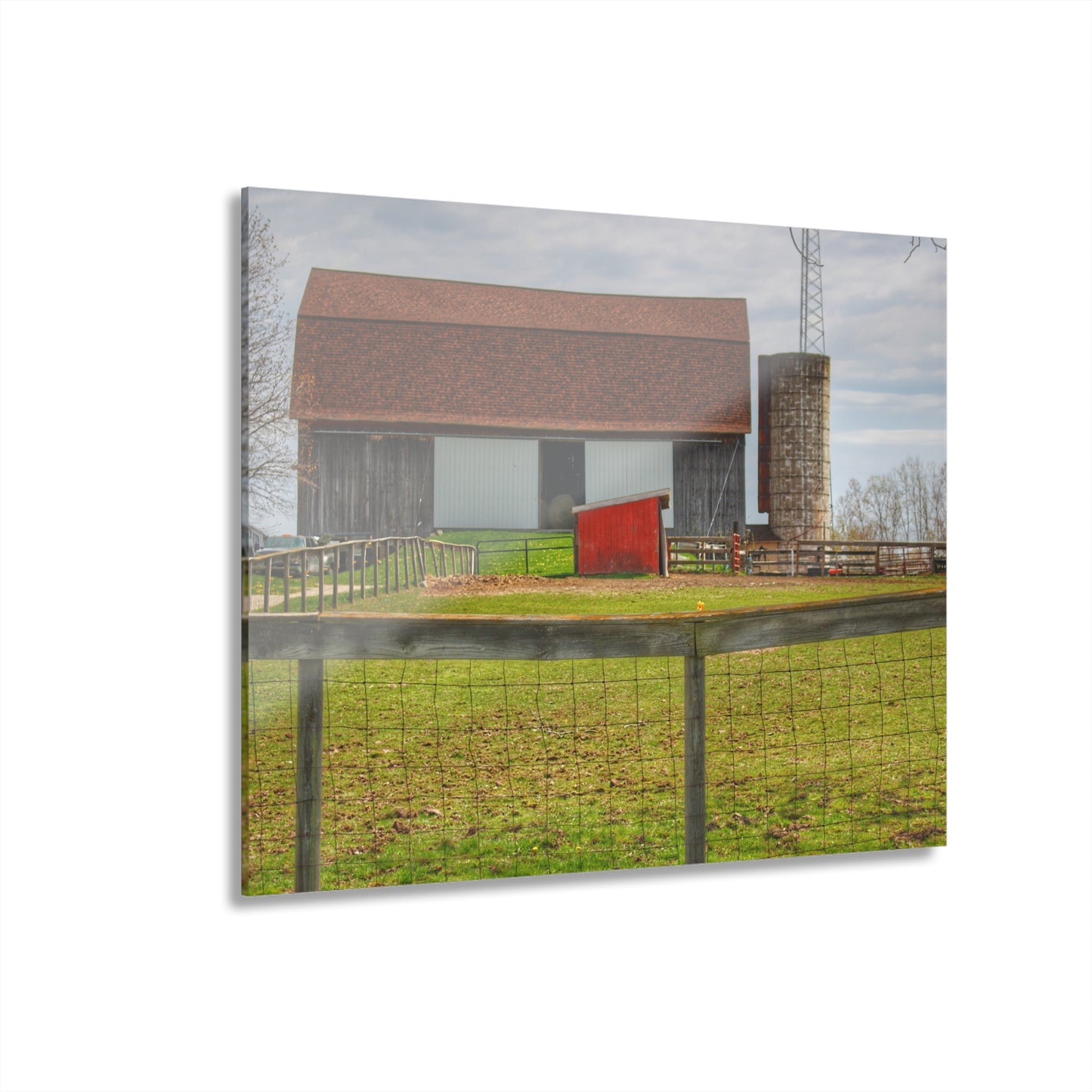 U R There Photography North Vassar Road Grey Rustic Farmhouse Acrylic Wall Print