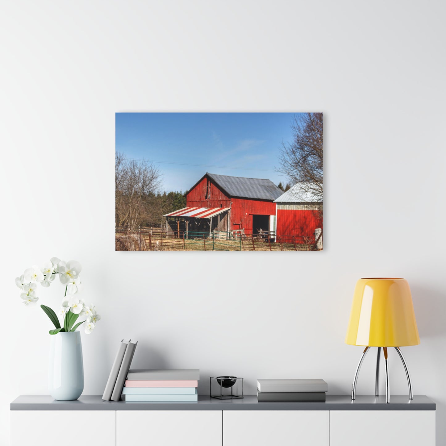 U R There Photography Cass City Carousel Red Rustic Farmhouse Acrylic Wall Print