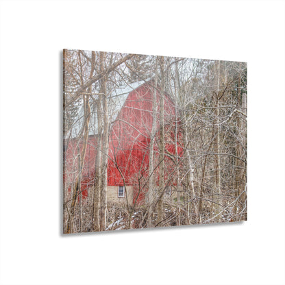 U R There Photography Lake Pleasant Hidden Red Rustic Farmhouse Acrylic Wall Print