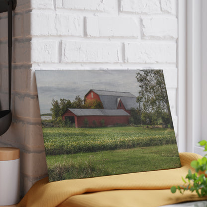 U R There Photography West Dodge Road Reds Rustic Farmhouse Tempered-Glass Cutting Board