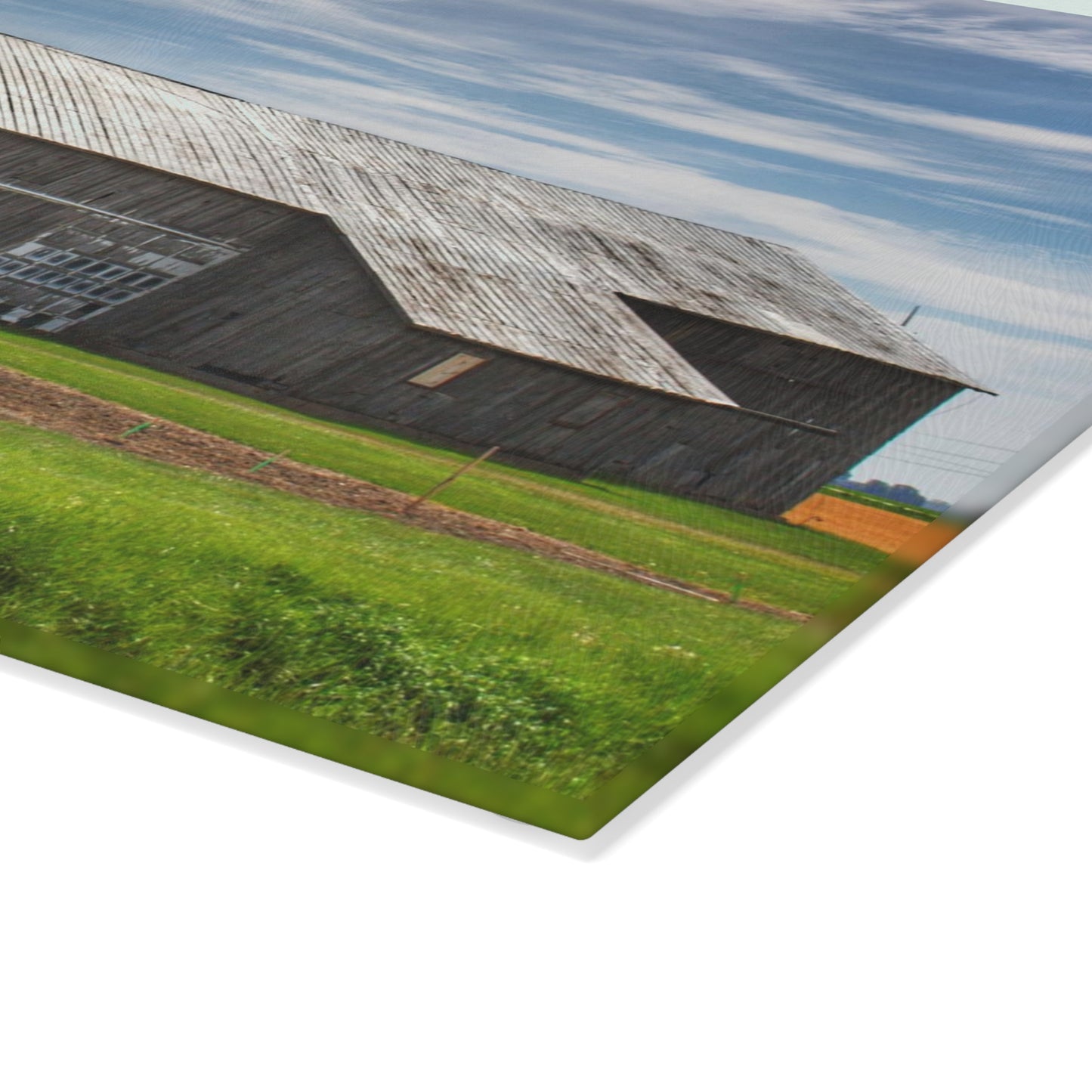 U R There Photography Bay Port Road Greys Rustic Farmhouse Tempered-Glass Cutting Board