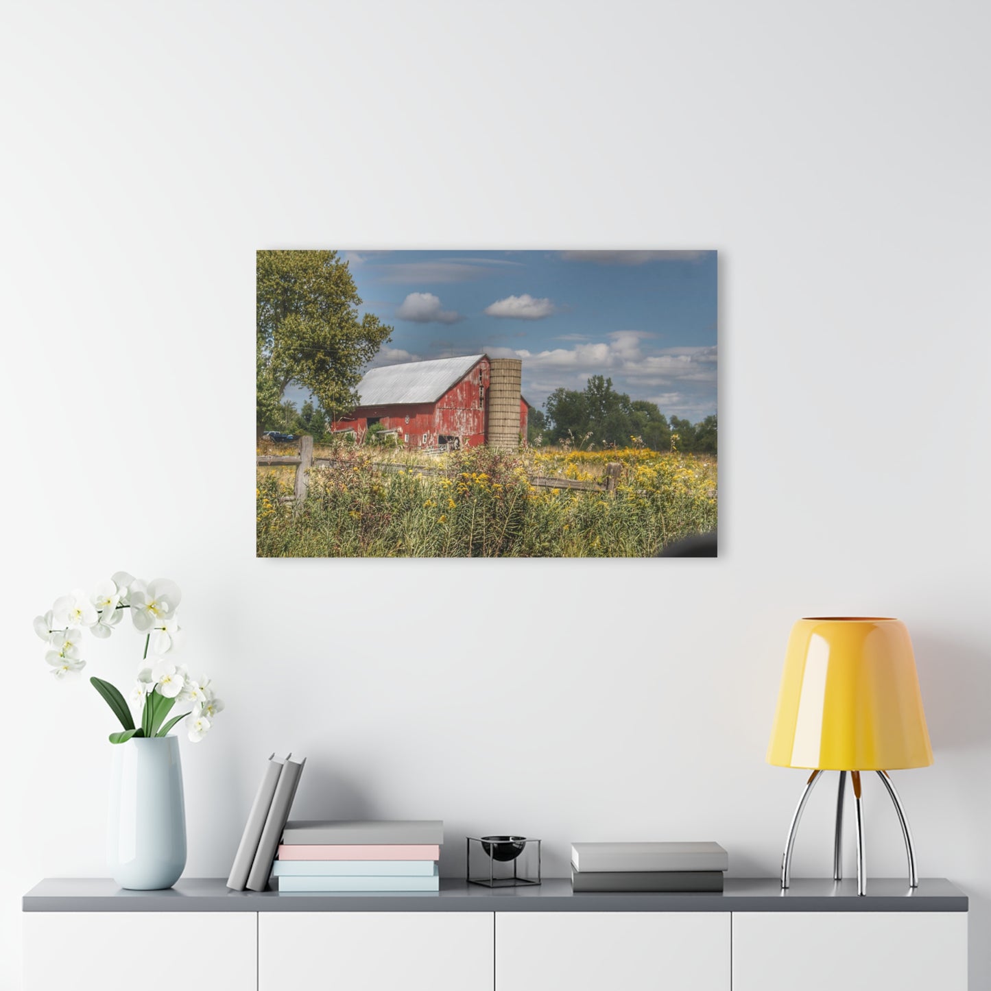 U R There Photography Nettney Road Red Rustic Farmhouse Acrylic Wall Print