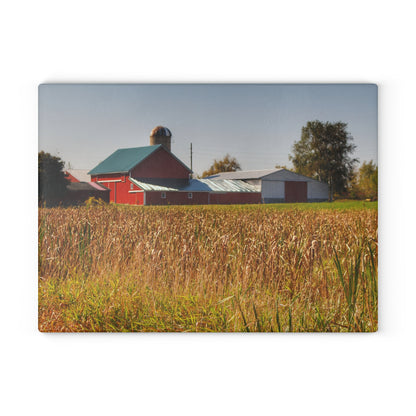 U R There Photography Oak Road Farm Rustic Farmhouse Tempered-Glass Cutting Board