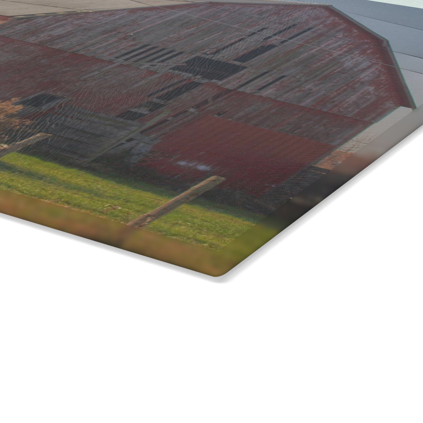 Barn Boutique Rustic Tempered-Glass Cutting Board| Dodge Road Old Red II