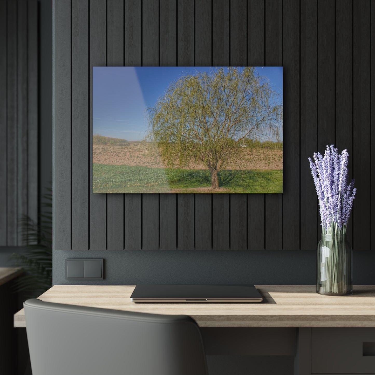 U R There Photography Spring Farm Willow Tree Rustic Farmhouse Acrylic Wall Print