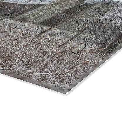 U R There Photography Washburn Road Hidden Red Rustic Farmhouse Tempered-Glass Cutting Board