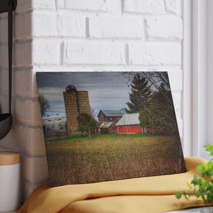 U R There Photography Fostoria Road Greys Rustic Farmhouse Tempered-Glass Cutting Board