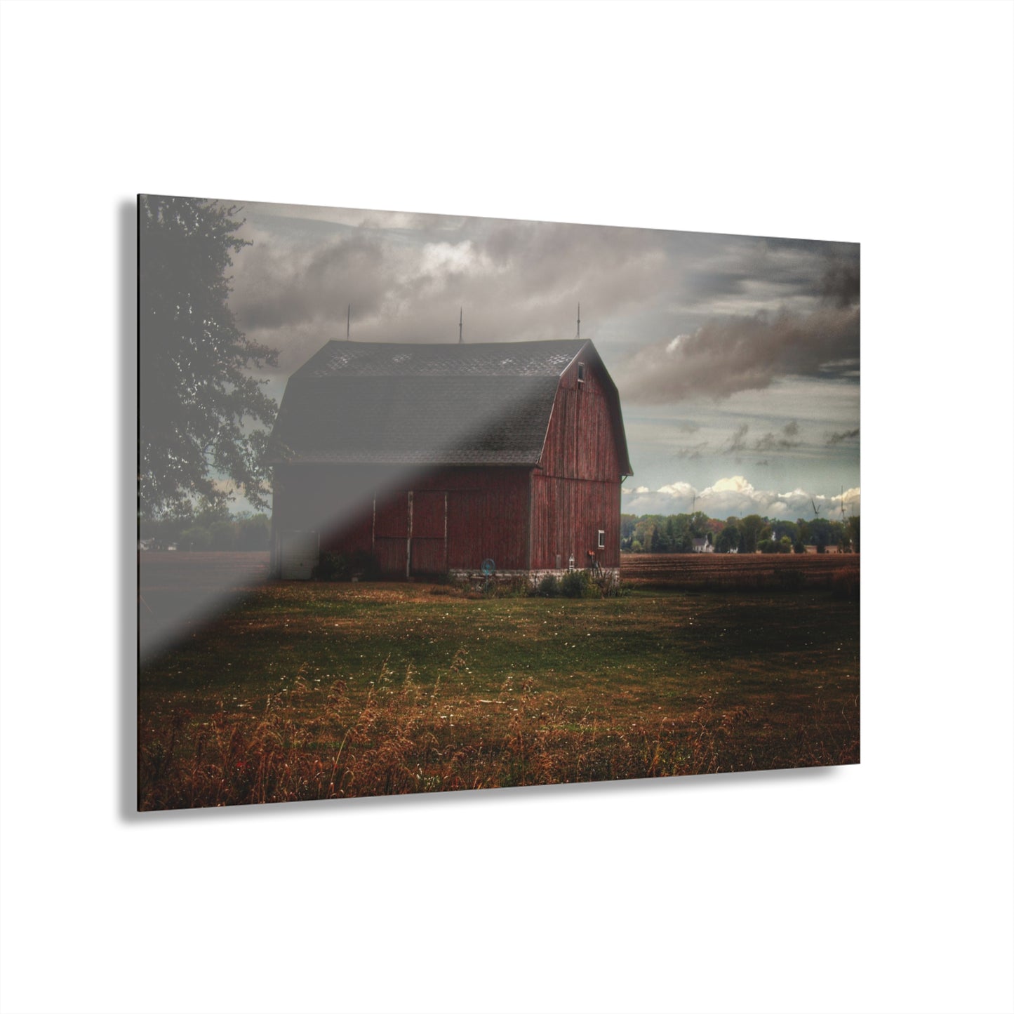 U R There Photography Fairgrove-Deckerville Red Rustic Farmhouse Acrylic Wall Print
