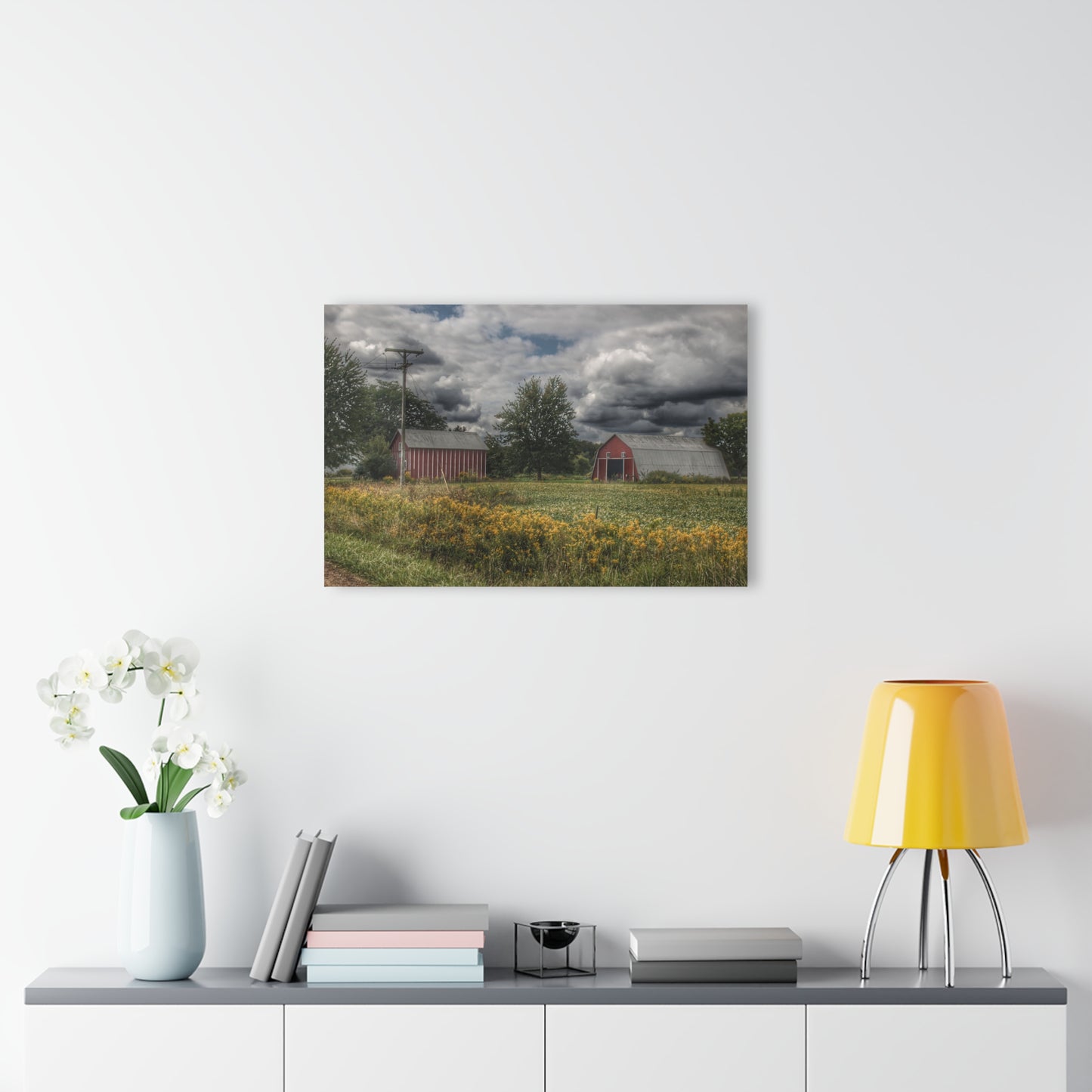 U R There Photography Pinstripe Barn and Buddy II Rustic Farmhouse Acrylic Wall Print