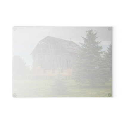 U R There Photography Rich Road Falling Grey I Rustic Farmhouse Tempered-Glass Cutting Board