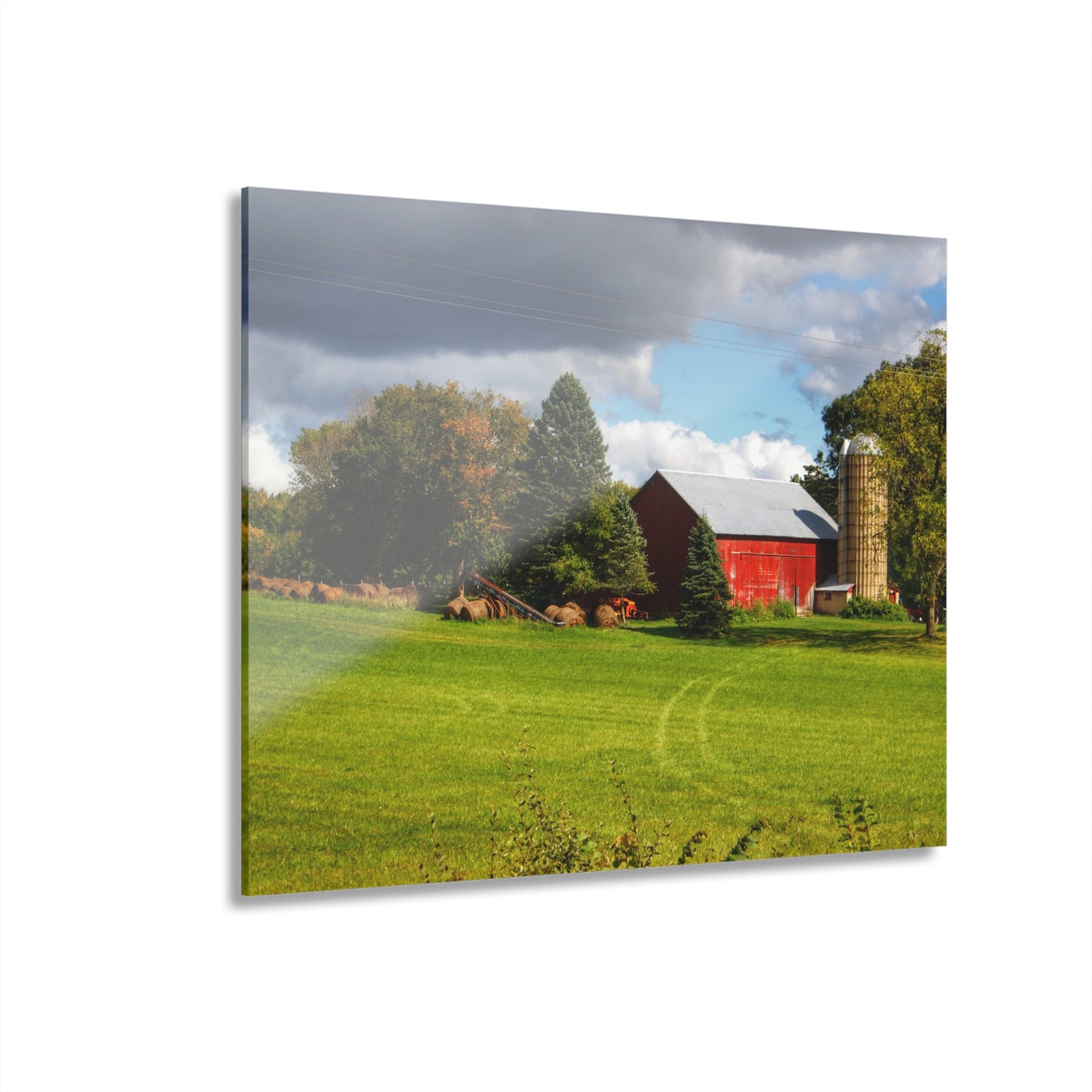 U R There Photography Columbiaville Road Red II Rustic Farmhouse Acrylic Wall Print