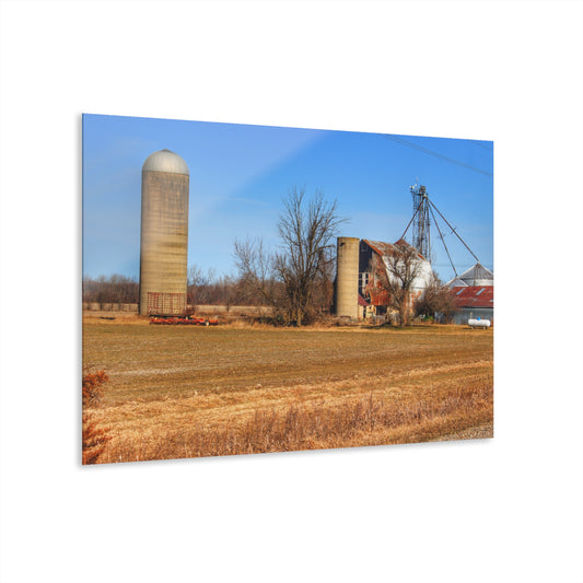 U R There Photography North Cemetery Roads Forgotten Grey Rustic Farmhouse Acrylic Wall Print