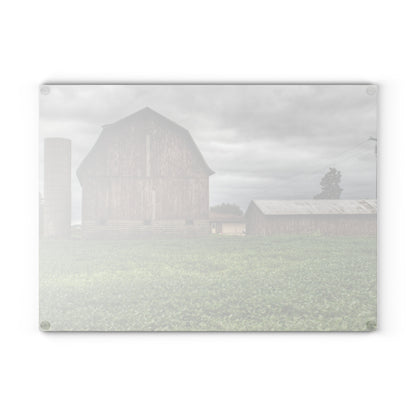 U R There Photography Van Geisen Road Grey Rustic Farmhouse Tempered-Glass Cutting Board