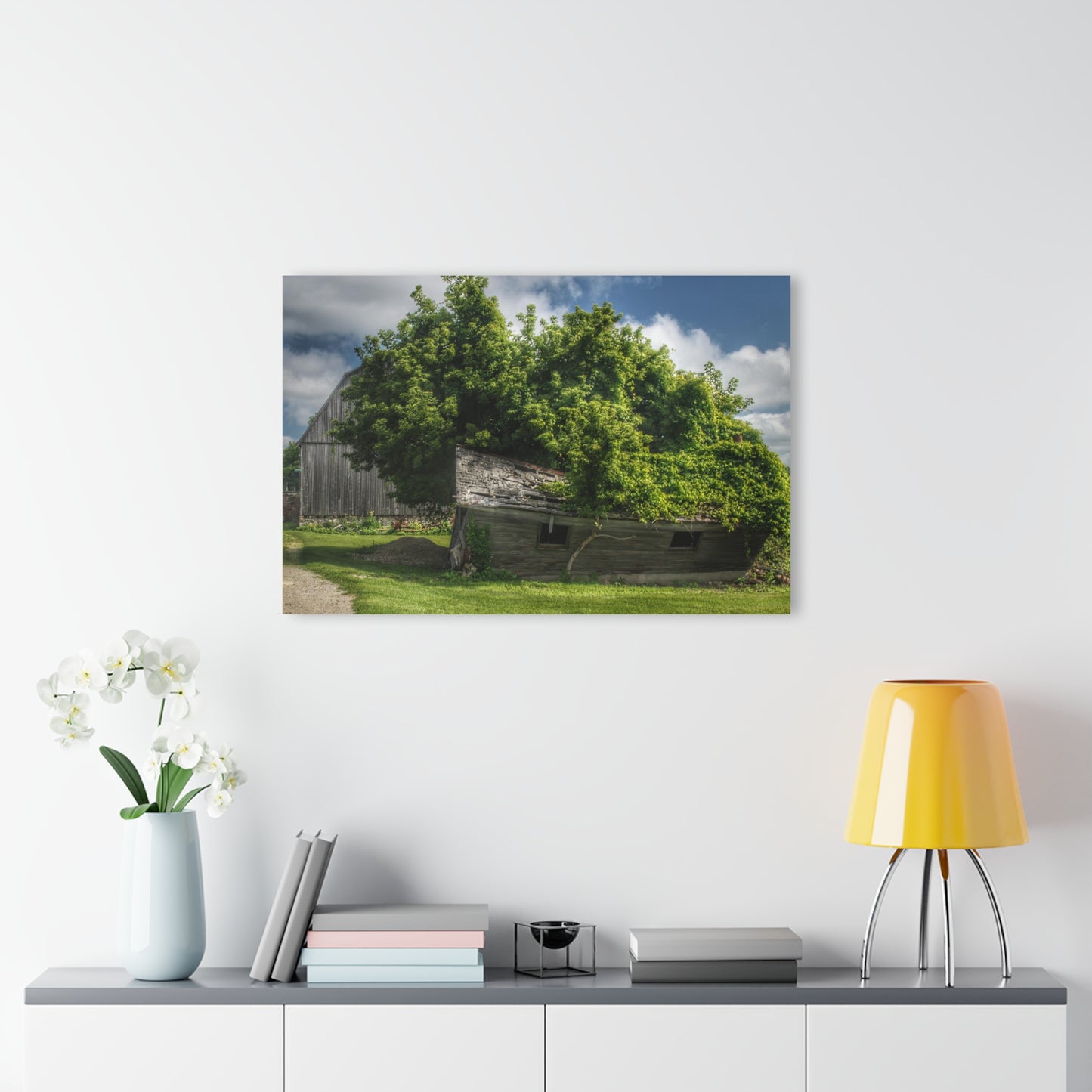 U R There Photography Brown City Road Barn and Buddy I Rustic Farmhouse Acrylic Wall Print