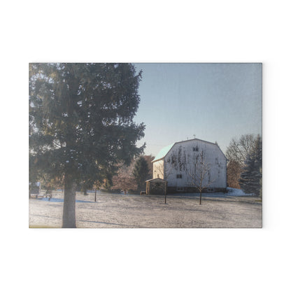 U R There Photography Washburn White Rustic Farmhouse Tempered-Glass Cutting Board
