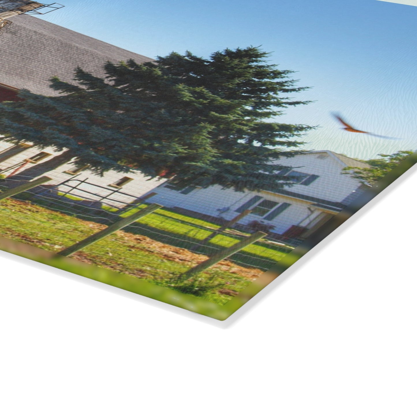 U R There Photography Hunters Creek Road Cow Barn I Rustic Farmhouse Tempered-Glass Cutting Board