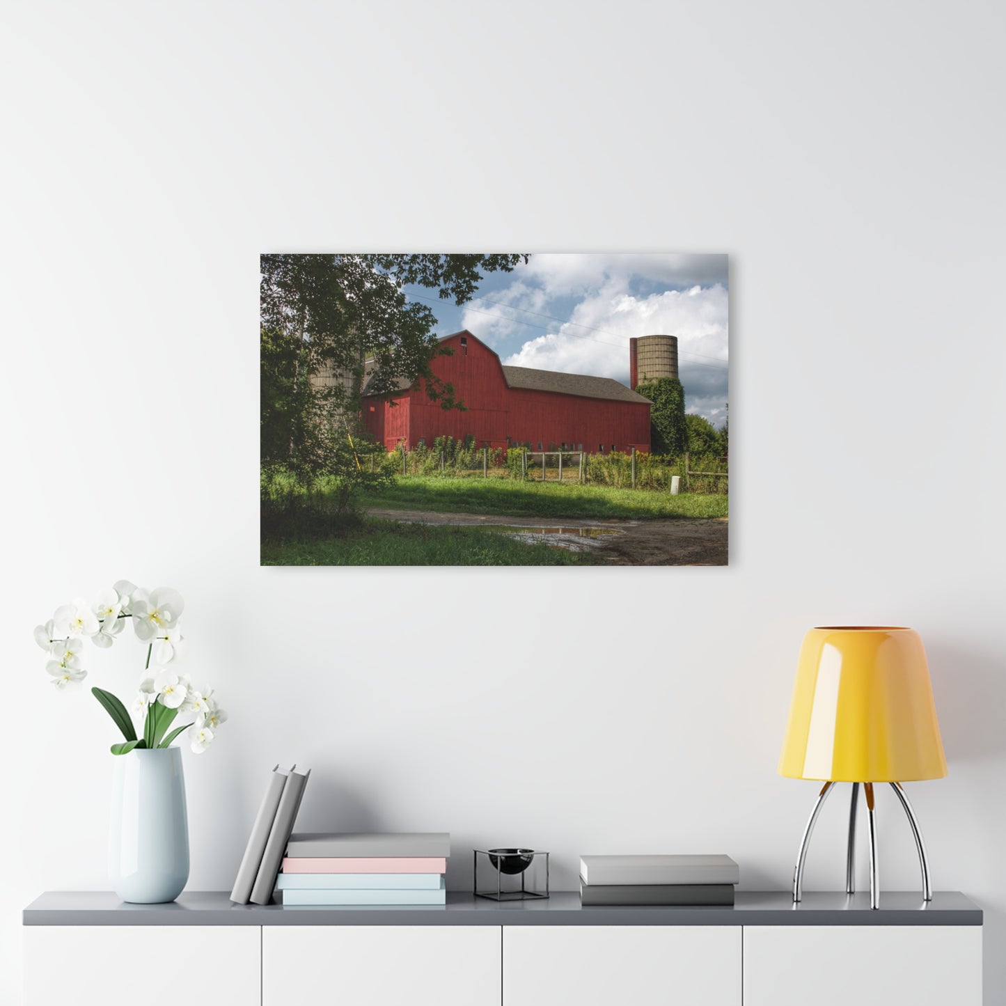 U R There Photography Metamora Road Red Rustic Farmhouse Acrylic Wall Print