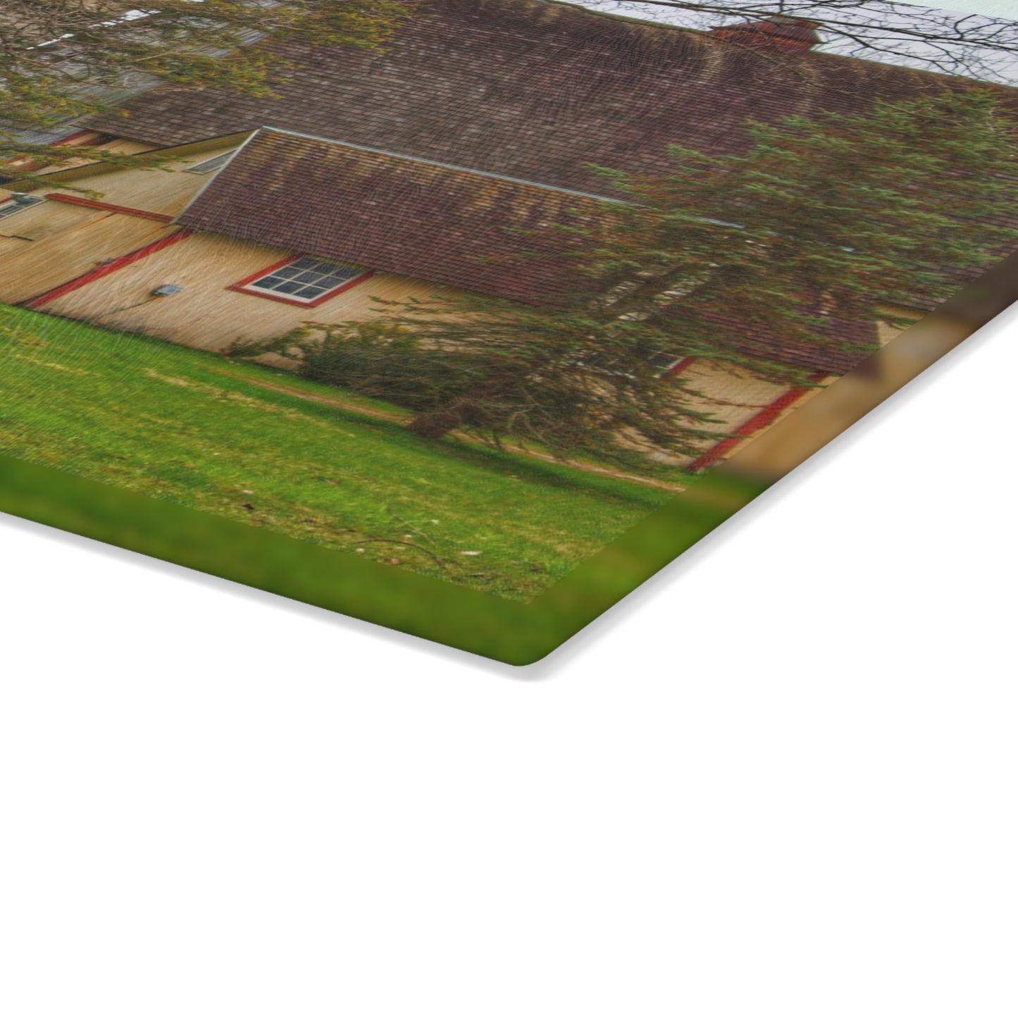 U R There Photography Romeo Van Dyke Grey Rustic Farmhouse Tempered-Glass Cutting Board