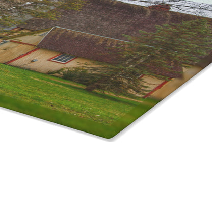U R There Photography Romeo Van Dyke Grey Rustic Farmhouse Tempered-Glass Cutting Board