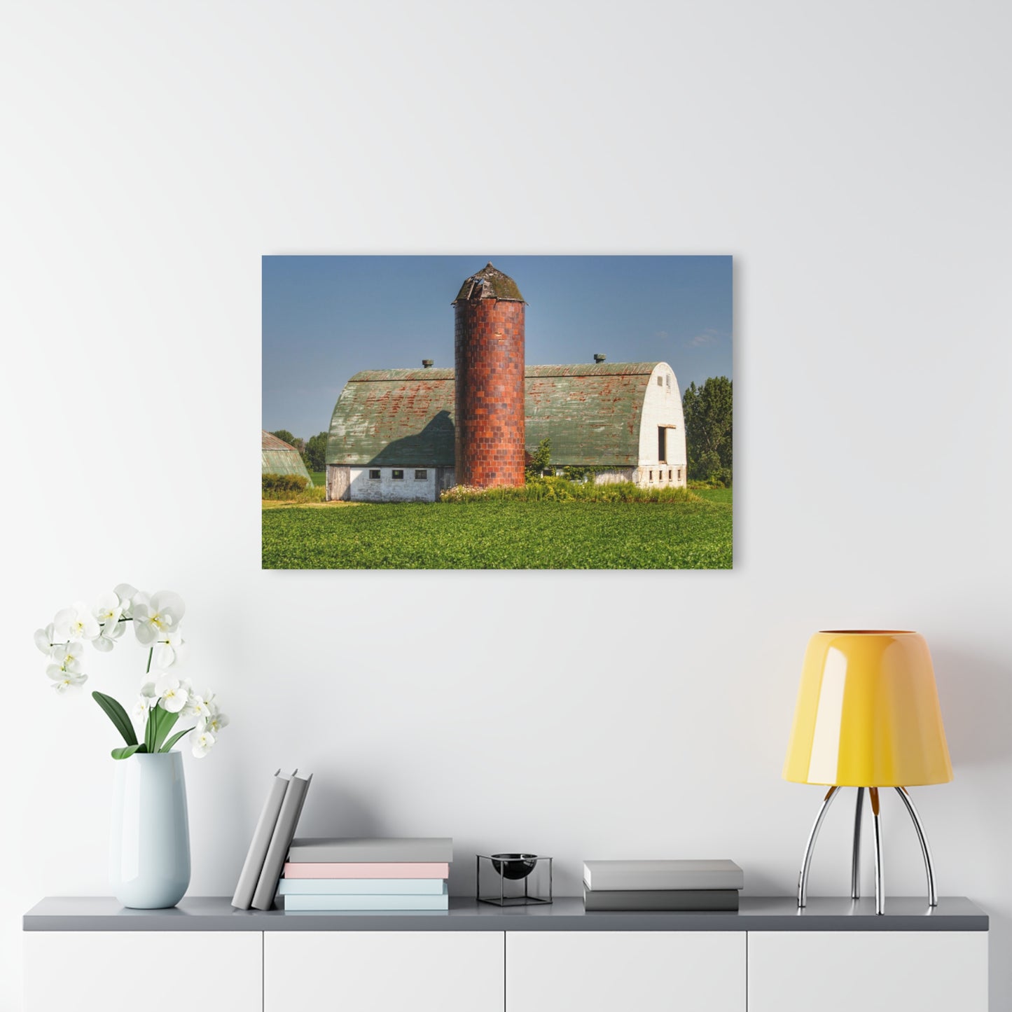 U R There Photography Elba White and Silo Rustic Farmhouse Acrylic Wall Print
