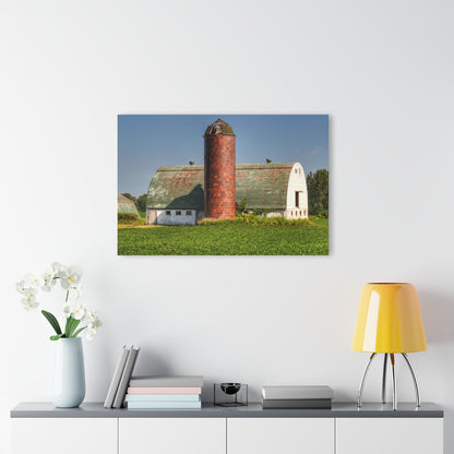 U R There Photography Elba White and Silo Rustic Farmhouse Acrylic Wall Print