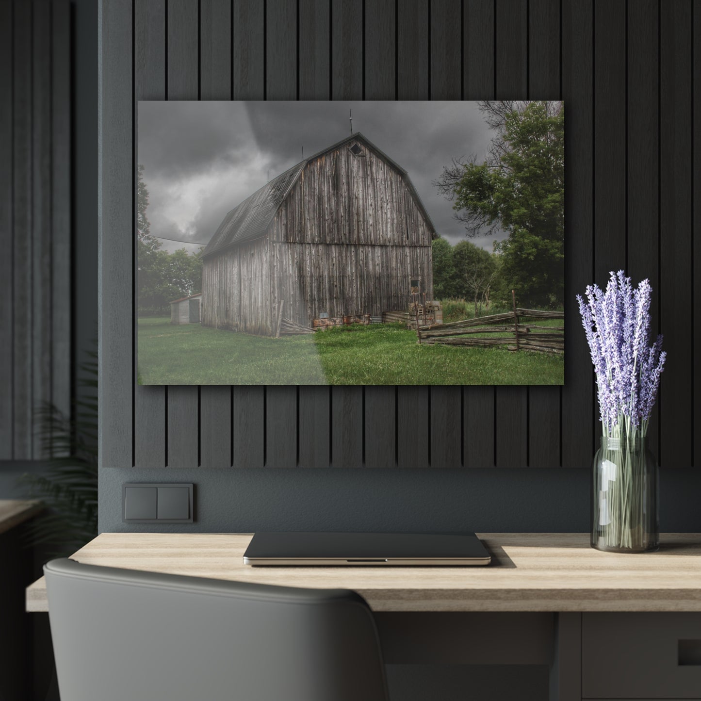 U R There Photography Attica Grey Rustic Farmhouse Acrylic Wall Print