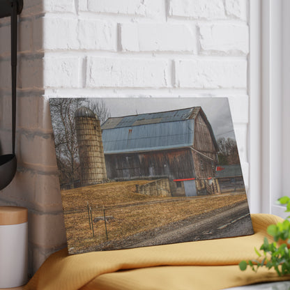 U R There Photography Seymour Lake Roadside Grey Rustic Farmhouse Tempered-Glass Cutting Board